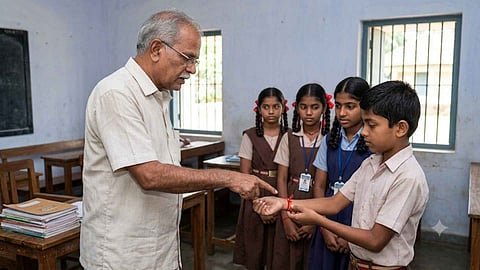 school teacher accused of asking students to remove 'kalava