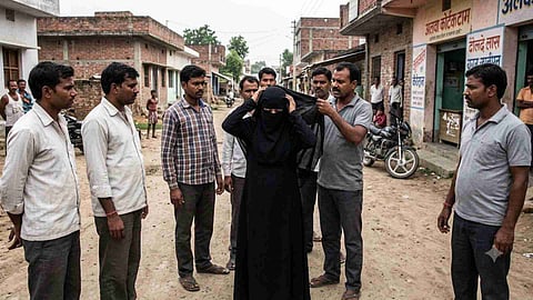 Muslim woman forced to remove niqab in Bihar