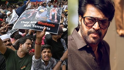 Student's protest, Mammootty