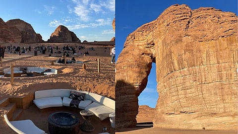 Saudi Arabia’s AlUla desert and  Elephant Rock, also known as Jabal AlFeel

