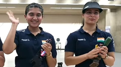 Esha Singh, Manu Bhaker in ISSF World Cup