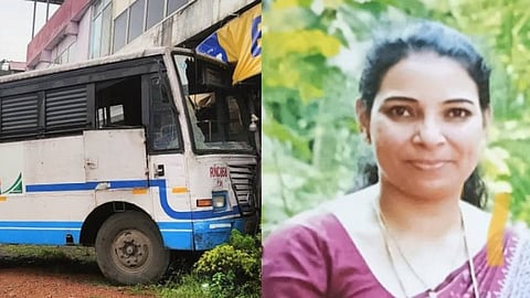  A 49-year-old woman lost her life after an out-of-control KSRTC bus struck her in Pudukkad
