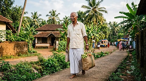 Kerala man coming back from market