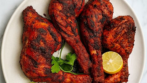 Alfan chicken at dinner