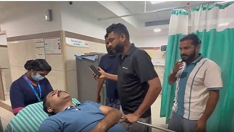 Abin Varkey's car was involved in an accident