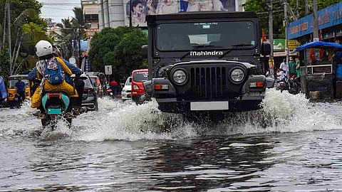 water logged road