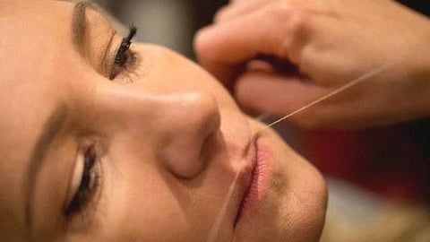 Face hair in woman