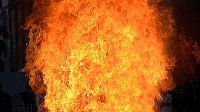Fire in kitchen