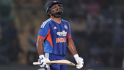 Sanju Samson after his 57 off 22 balls against Afghanistan
