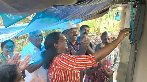 KSEB brings electricity to the home of an elderly woman