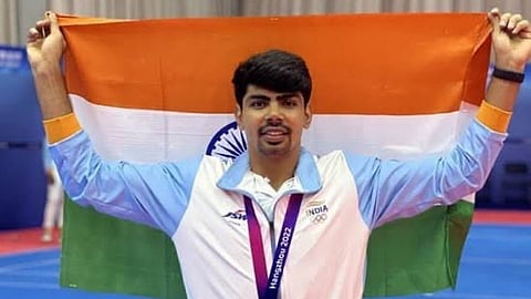 Pawan Sehrawat  with india flag