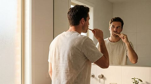 brushing teeth at night