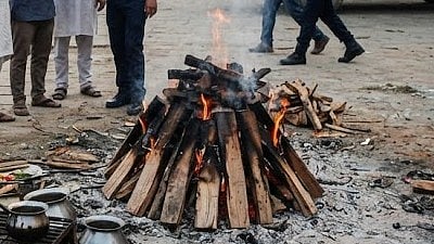 Man arrested for cooking meat on burning funeral pyre