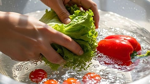 cleaning vegetables