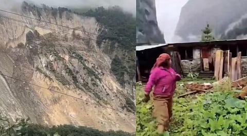 Mountain collapses within seconds in Nepal: Terrifying video shows people fleeing as debris comes crashing down
