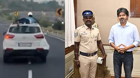 CM Vijay congratulates Coimbatore cop who clung to SUV roof to nab gutka smugglers 