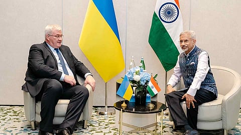 External Affairs Minister S Jaishankar with Ukrainian Foreign Minister Andrii Sybiha