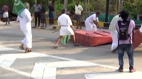 NH 66 Nattika Toll Plaza UDF Protest