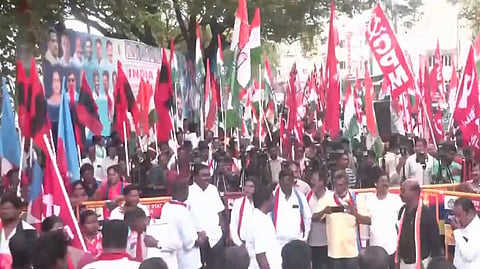 TVK joins INDIA bloc protest against CEC for first time in Chennai