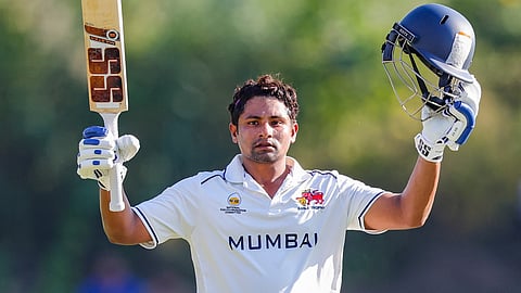 Sarfaraz Khan celebrating century