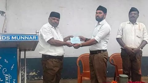 Former CPM MLA S Rajendran In RSS Ganavesham