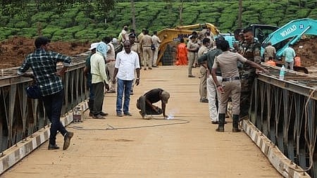 Bailey bridge built at the landslide-hit Chooralmala in Wayanad