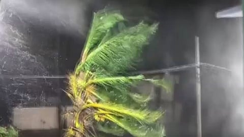 Winds reaching speeds of up to 50 km/h; 'Arnab' makes landfall; train and air services disrupted; high alert declared.