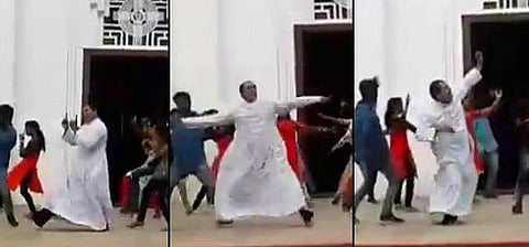 ദേ, വീണ്ടും ഉഗ്രന്‍ ഡാന്‍സുമായി പള്ളീലച്ഛന്‍(വീഡിയോ)