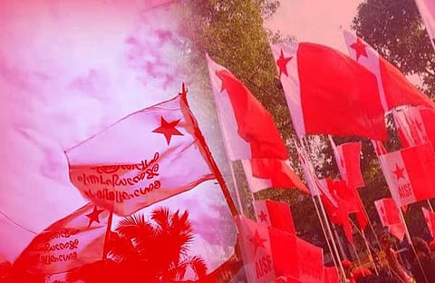 എഐഎസ്എഫ് ലോംഗ് മാര്‍ച്ച് തടയാനെത്തിയ സംഘപരിവാറിനെ അടിച്ചോടിക്കാന്‍ എസ്എഫ്‌ഐയും