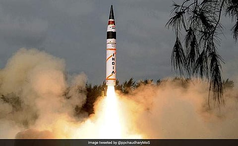 അഗ്നി-5 ബാലിസ്റ്റിക് മിസൈല്‍ ഇന്ത്യ വിജയകരമായി പരീക്ഷിച്ചു