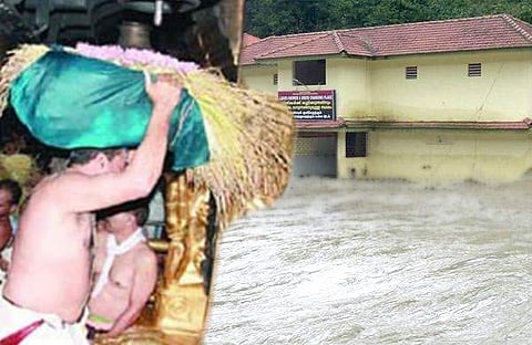 പമ്പയില്‍ പ്രളയം ;  തന്ത്രിയുടെ വഴി മുടങ്ങി, നിറപുത്തരിക്കുള്ള നെല്‍ക്കതിര്‍ സന്നിധാനത്തെത്തിക്കാന്‍ സഹായം തേടി ദേവസ്വം ബോര്‍ഡ്