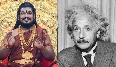 E= mc2 അല്ല; ഐന്‍സ്‌റ്റൈന്‍ മാംസാഹാരിയായത് കൊണ്ട് തിരിച്ചറിയാതിരുന്നതാണെന്ന് നിത്യാനന്ദ ( വീഡിയോ) 