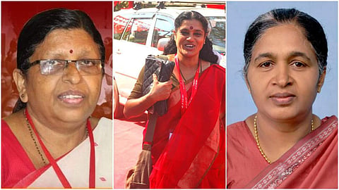 പി സതീദേവിയും സൂസന്‍കോടിയും സിഎസ് സുജാതയും മഹിളാ അസോസിയേഷന്‍ ഭാരവാഹികള്‍