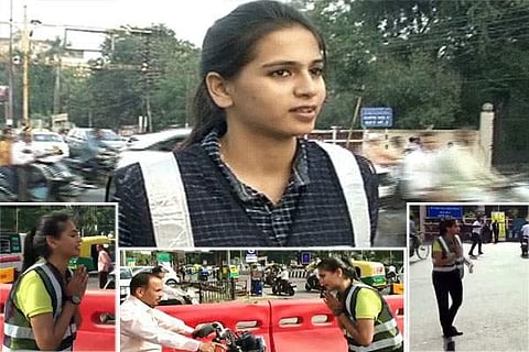 റോഡിൽ ന‌ൃത്തച്ചുവടുകളുമായി വിദ്യാർത്ഥിനി; വ്യത്യസ്ത ബോധവത്കരണം; വീഡിയോ വൈറൽ