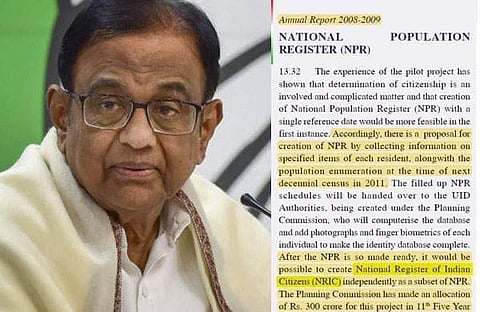 പൗരത്വ രജിസ്റ്റര്‍ ചിദംബരത്തിന്റെ ആശയം? തെളിവുകളുമായി ബിജെപി; കോണ്‍ഗ്രസ് പ്രതിരോധത്തില്‍