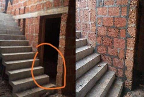 വാതില്‍ മറച്ച് കോണിപ്പടി, ആ ചിത്രത്തിന്റെ സത്യാവസ്ഥ ഇതാണ്‌