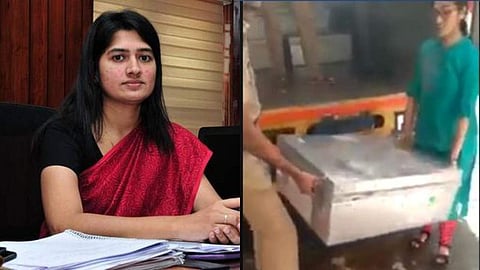 'ഒരു കൈ സഹായം'; പൊലീസുകാര്‍ക്കൊപ്പം ഭാരമേറിയ വോട്ടിങ് പെട്ടി ചുമന്ന് അനുപമ; കയ്യടി, വീഡിയോ 