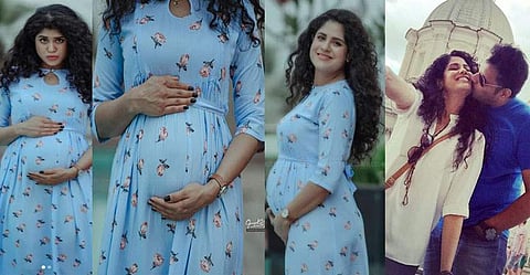 ഹൃദയം നുറുങ്ങുന്ന വേദനയാണെങ്കിലും നേഹ ചിരിക്കുന്നു, നിറവയറുമായി ഫോട്ടോയ്ക്ക് പോസ് ചെയ്യുന്നു 