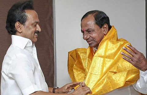 ചന്ദ്രശേഖര റാവു സ്റ്റാലിനുമായി കൂടിക്കാഴ്ച നടത്തിയപ്പോള്‍/പിടിഐ