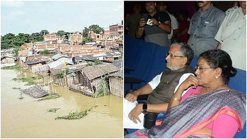 ജനങ്ങള്‍ പ്രളയക്കെടുതിയില്‍; ബിജെപി ഉപമുഖ്യമന്ത്രി സിനിമ തിയേറ്ററില്‍, പ്രതിഷേധം 
