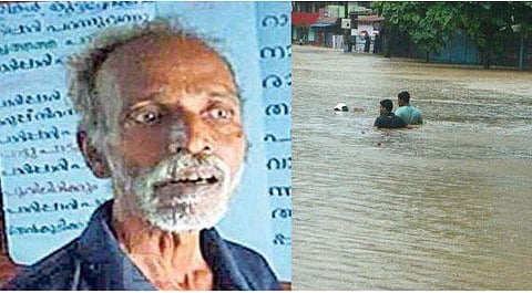 പ്രളയം : ഭക്ഷണം പോലുമില്ലാതെ മൂന്നു ദിവസം കെട്ടിടത്തിന് മുകളില്‍ ; മധ്യവയസ്‌കനെ രക്ഷപ്പെടുത്തി