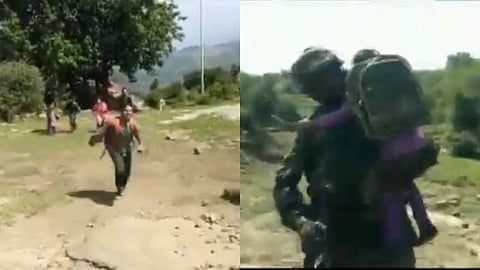 പാക് ഷെല്ലാക്രമണത്തില്‍ ഭയന്ന് വിദ്യാര്‍ത്ഥികള്‍, തോളിലേറ്റി സുരക്ഷിത സ്ഥാനത്ത് എത്തിച്ച് ഇന്ത്യന്‍ സൈന്യം; കയ്യടി (വീഡിയോ)
