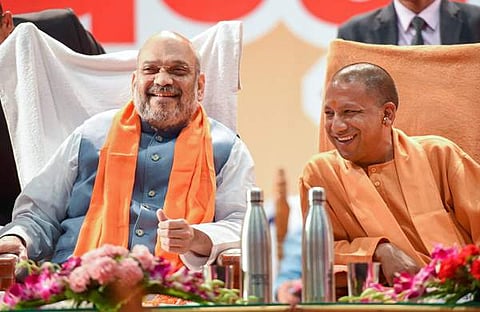 ബിജെപി അധ്യക്ഷന്‍ അമിത് ഷാ യുപി മുഖ്യമന്ത്രി യോഗി ആദിത്യനാഥിനൊപ്പം (ഫയല്‍)