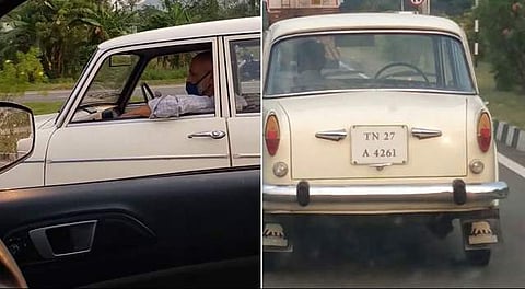 തിരക്കേറിയ റോഡില്‍ ഡ്രൈവറില്ലാതെ ഓടുന്ന 'പഴഞ്ചന്‍' കാര്‍, അമ്പരപ്പ് ( വീഡിയോ)