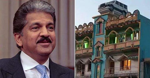 കന്നി കാറിന്റെ രൂപത്തിൽ വാട്ടർ ടാങ്ക്; വീടിന്റെ മേൽക്കൂരയിലെ സ്കോർപിയോ കണ്ട് അഭിനന്ദിച്ച് ആനന്ദ് മഹീന്ദ്ര 