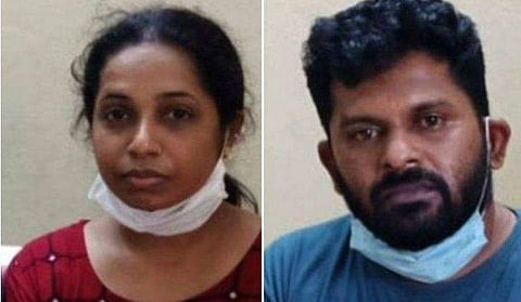 മക്കളെ ഉപേക്ഷിച്ച് കടന്ന കളഞ്ഞ കേസില്‍ പൊലീസ് പിടിയിലായ ബീന, രതീഷ്‌