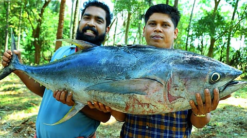 50 കിലോ കേരയെ വെട്ടി ചട്ടിയിലാക്കി; കൊതിയൂറുന്ന മീന്‍കറിയുമായി ഫിറോസ്; വിഡിയോ