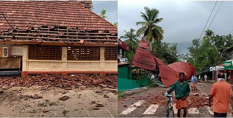 സംസ്ഥാനത്ത് കനത്ത മഴ ; പേമാരിയിലും കാറ്റിലും വൈക്കത്ത് വ്യാപകനാശനഷ്ടം ; ക്ഷേത്രത്തിന്റെ ഊട്ടുപുരയും കലാപീഠവും തകര്‍ന്നു ( ചിത്രങ്ങൾ)