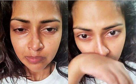 'ഇതിനൊരു പരിഹാരം ഇല്ലേ'; കരഞ്ഞ് തളർന്ന് അമല പോൾ; വിഡിയോ