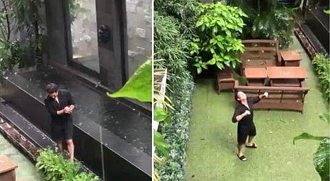 മഴയില്‍ കുളിച്ച് ആസ്വദിച്ച് സച്ചിന്‍; കുട്ടിത്തം വിട്ടുമാറിയിട്ടില്ലെന്ന് മകള്‍ സാറ 